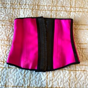 Anna Cherry Deportiva Pink Faja Latex Waist Training Girdle